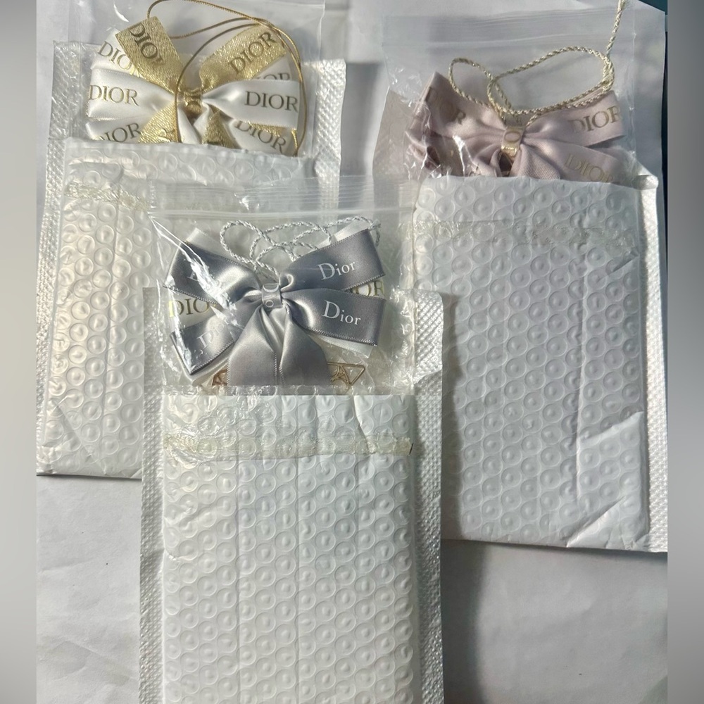 Lot of 3 Dior Car Diffuser or Holiday Ornaments in Pink, Gray and White/Gold GWP - Picture 10 of 11